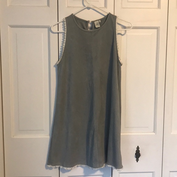 Gray Suede- like A line Dress - Picture 1 of 4